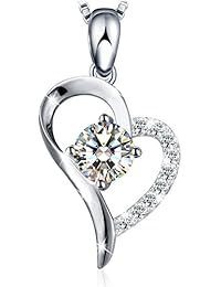 Regalo Navidad Collar Mujer, J.Rosée Plata de Ley 925 Brillante Circonita "Crepúsculo" Cadena 45cm-50cm Regalo Original para Amor