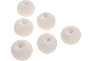 Meiwlong 6 mele artificiali realistiche, decorazione per la casa e le vacanze, simulazione di plastica modello puntelli finta frutta bianca guarnire festa cucina