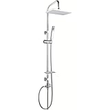 Colonna Doccia Attrezzata 026 Ottone Cromato Soffione Quadro Doccetta