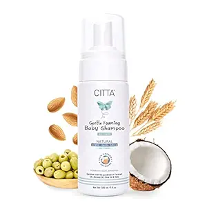 Citta Natural Tear Free Foaming Shampoo for Babies and Kids | Blend of Coconut oil, Sweet Almond oil, Olive oil | Safe for New Born Baby (0 to 5 Yrs) | Pack of (1) 150 ml
