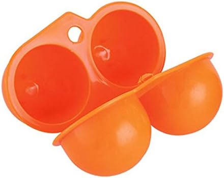 Protable Eggs Holder 2 Egg Folding Plastic Egg Carrier Holder Storage Container for Camping Picnic Outdoor Activities (orange)