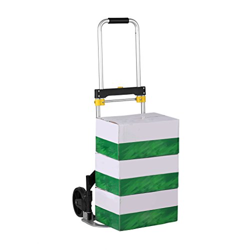 Finether klappbare Alu-Karre Sackkarre Transportkarre Handkarre mit ausziehbarem Griff Paketroller Kistenkarre aus hochwertigem Aluminium zum Transport von Kisten Gepäck belastbar bis 80 kg klappbar - 3