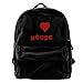 Produktbild Rghkjlp I Love House Mens and Womens Canvas Backpack School Laptop Bag Unisex