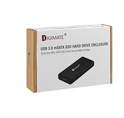 Digimate® mSATA USB 3.0 SSD Festplattengehäuse | USB 3.0 High Speed Datentransfer / Für mSATA SSD (2.0″ und 1.0″ | Ausgelegt für optimale Kühlung | Optik Aluminium gebürstet in schwarz | PC / Notebook / Mac - 3