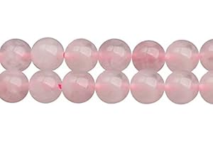 SKYBEADS Natural Rose Quartz Crystal and Gemstone 8mm Beads for Jewellery Making Supplies One Strand 15 Inch APX 46 Pcs