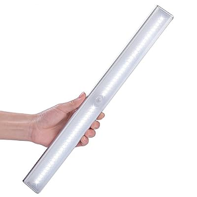 LOFTER USB Lampe Placard 56 LEDs Rechargeable Détecteur de mouvement sans fil avec Interrupteur,Bande Magnétique, Lampe de Nuit Veilleuse pour Placard, Armoire, Tiroir, Cabinet, Couloir, Garage, Sous-sol, Escalier (Blanc)