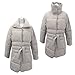 Front button waist ribbon down Maternity coat with baby pouch Gray UK size 8-10