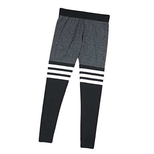 DELEY Damen Mädchen Jeden Tag Dehnbar Flexible Leggings Nahtlose Kontrast Farbe Streifen Print Strumpfhose Bleistifthose Fitness Yoga Hosen - 3