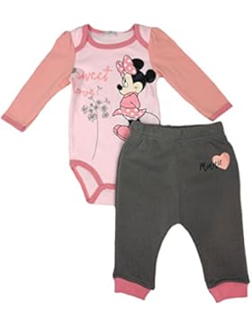 Disney Baby Minnie Mouse Langarm-Body inkl. Jogginghose~Mädchen Set Gr. 68,74,80,86