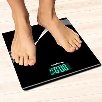 Home Genie Weight Machine | Heavy Thick Tempered Glass LCD Display Weighing Machine | Digital Weight Scale (Design 2)
