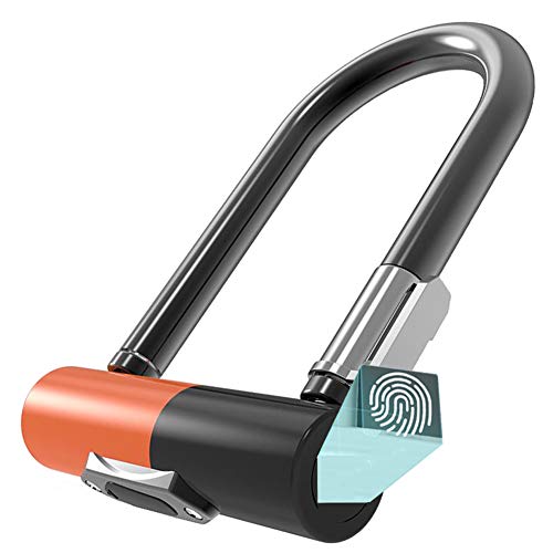 Preisvergleich Produktbild 260Mah Fahrradschloss Sicherheitsstufe Sehr Hoch,Wetterfest Fingerabdruck Zahlenschloss Mit Schlüssel - Bügelschloss Für Fahrrad&Motorrad&Haustür&Garagentor&... - Bügelschloss&Vorhängeschloss,Black+...
