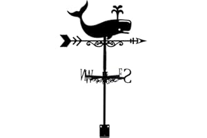 SUPERDANT Wetterfahne Wal Ornament Windfahne Wetterhahn Pottwal Wetterfahne Aus Schmiedemetall Für Gartendekoration Bauernhaus Dekoratives Windmesswerkzeug Für Den Außenbereich