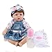 Produktbild Mr.LQ Baby Doll Soft Silikon 45Cm Magnetic Lovely Lifelike Denim Rock Smile Doll,Color1,45Cm