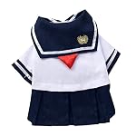 Eizur-Cane-Uniforme-Vestito-Cucciolo-Studente-Marina-GonnaTut-Maglietta-Abito-Estivo-Vestiti-Abbigliamento-Camicia-Costumi-Taglia-S-M-L-XL