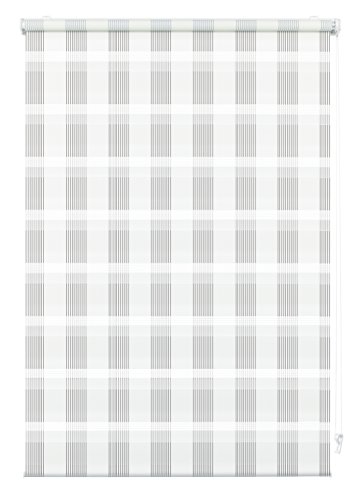 Gardinia 33912 Easyfix Doppelrollo Karo 75 x 150 cm, weiß