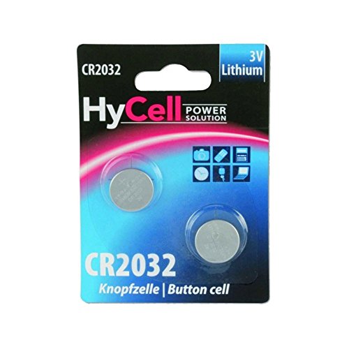 HYCELL 5020202 3 V Lithium CR 2032 Button Cell - Silver (Pack of 2)