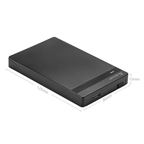 Salcar 2,5 Zoll USB 3.0 HDD SSD Festplattengehäuse für 2,5″ SATA HDD und SSD mit USB 3.0 Kabel, werkzeuglos (Schwarz) - 3