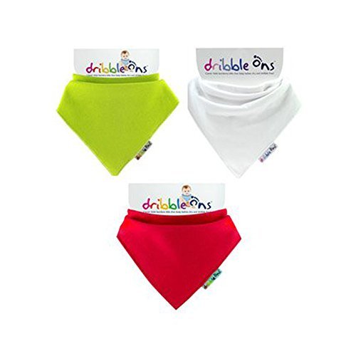 Dribble Ons Christmas Bandana Bib - Red, Green & White - ** 3 PACK ** (Gift Wrap Available)