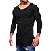 Produktbild BaZhaHei Herren Langarmshirt Männer T-Shirt Slim Fit O-Ausschnitt Langarm Muscle Cotton Tops Bluse Shirts Pullover Einfarbig Langarm-T-Shirt