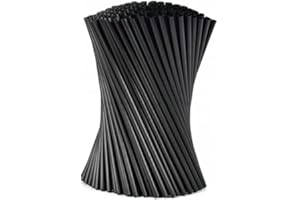 BrightOn 100er-Pack wiederverwendbare schwarze Trinkhalme - 21 cm lang, 6 mm breit - Perfekt für Cocktails, Kaffee, Milch, Saft, Tee (Strohhalme)