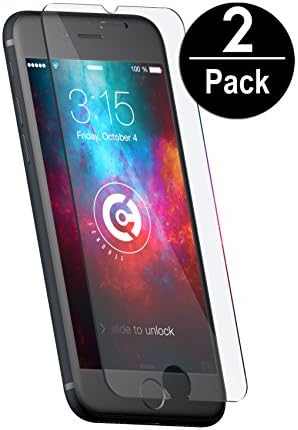 2 x cTRON21® iPhone 7 display armoured glass screen protector film, hard glass, hardness 9. anti-bubble armour film