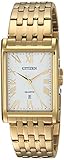 Citizen Herren Armbanduhr Quarz Edelstahl Casual, Farbe: goldfarbenem (Modell: bh3002–54 A)