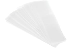 PATIKIL 140x35mm Perforado Retráctil Bandas, 250 Paquete PVC Calor Retráctil Envoltura Banda Ajuste Tapa Diámetro 3.39 a 3.46 Pulgadas para Frascos Latas, Trasparente