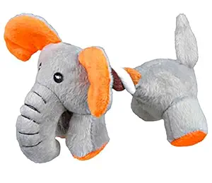 Trixie Plush Animal with Rope Toy: Squeaky Dog Toy by For The Fur Kids (Elephant)