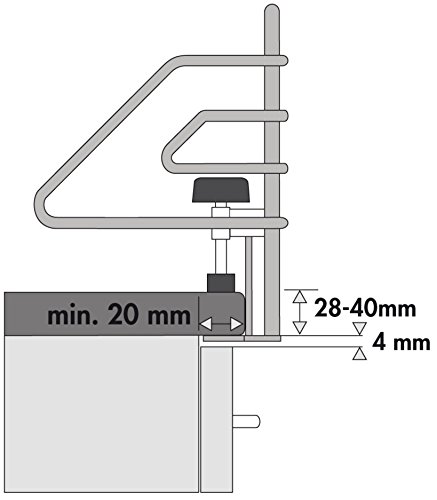 Kindersicherung, Chrom – B 975 x T 150 x H 149 mm - 2