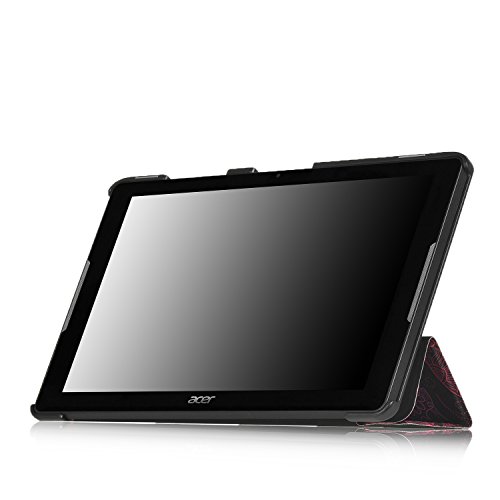 Acer Iconia One 10 B3-A30 Hülle, IVSO Ultra Schlank Superleicht Ständer Slim Leder zubehör Schutzhülle für Acer Iconia One 10 (B3-A30) 25,7 cm (10,1 Zoll HD) Tablet-PC perfekt geeignet (Für Acer Iconia One 10 (B3-A30), Muster-8) - 5