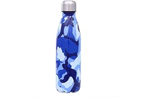 JIUJ Camouflage Kids Stainless Steel Water Bottle 500ML,Metal Water Bottle，Double Walled Vacuum, Small Insulated Water Bottles for School, Girls, Boys BPA Free Reusable Leak Proof for Hot/Cold Water
