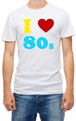 I LOVE THE 80s Men's, Boy, Guy, Fancy Dress Costume 80's Party Top Quality (L)