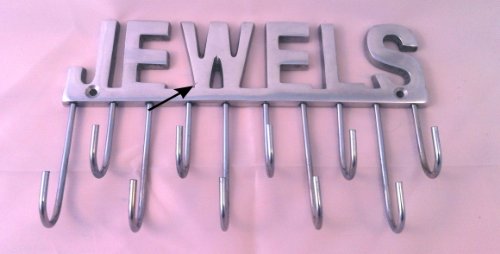 Liamare Wandhaken Schriftzug „Jewels“ für Ketten & Accessoires silber B-WARE - 3