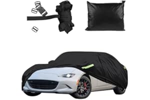 LUOLETY wasserdichte Autoabdeckung für Mazda MX-5 NA NB 1989-2024, Outdoor Allwetter Vollgarage für MK1 MK2 MK2.5 mit Reflexstreifen, winddichten Riemen (MK1/MK2/MK2.5/NA/NB)