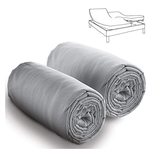 Les Ateliers du Linge Double Drap Housse Uni Coton UNI COTON Gris Coton 200x80cm