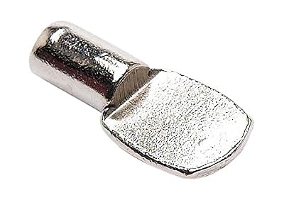 Bulk Hardware BH04250 Support d'étagère à enfoncer en Métal Nickelé, Set de 16 Pièces