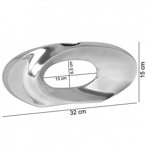 FineBuy Deko Vase aus Aluminium Blumenvase in silber - 2