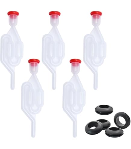 Gorgogliatore Per Fermentazione - 3 Pezzi Con Tappo In Gomma, Per Birra, Vino E Alimenti, Facile Da Usare - Foto 3