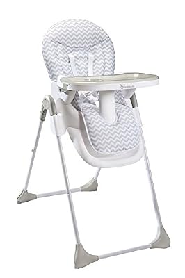 Badabulle Chaise Haute Easy Blanc / Gris Bébé Pliable Réglable Inclinable