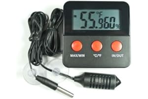 NEOREP NEO+ Digital Reptile Thermometer Hygrometer Combined Gauge with remote probes Max/Min Function Digital Vivarium Thermometer - Reptile Tanks