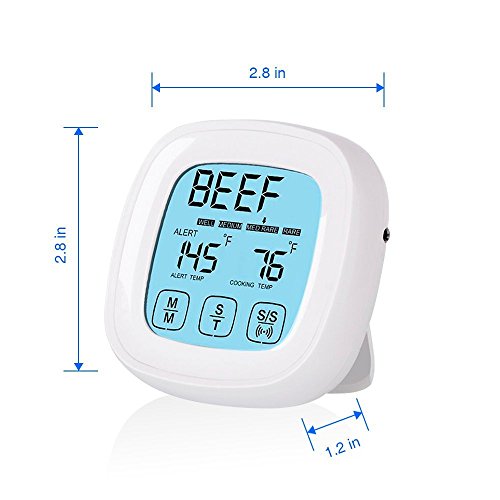 Itian Digital-Thermometer, Küchen-Timer, Instant-lesen-Fleisch-Thermometer, mit Ofen Probe-Touchscreen-Küche Thermometer, Ideal für In-Ofen brät, Küche Kochen und Grill - 4