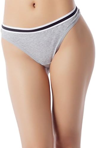 iB-iP Women's Cotton Comfort Soft Modal high Elastic Low Rise Thong Underwear, Size: L, Light Cool Grey