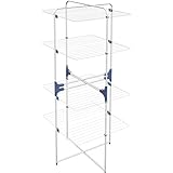 Vileda gimi Slim 2 + 2 de Torre tendedero, acero, color blanco, 73,5 x 4 x 89 cm