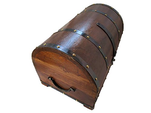 EJGS Schatzkiste Holzkiste Holzbox Truhe mit Schloss Aufbewahrungsbox Box Schatztruhe (30x20x20 cm) - 3