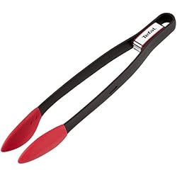 Tefal K2060714 Ingenio Pince à Aliments en silicone avec fermoir résistant jusqu'à 250°C ustensile noir et rouge de cuisine sans bisphénol A
