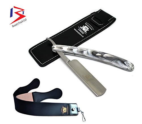 BeautyTrack New Men Shaver - Traditional Razor Manual Cut Throat Straight Sharp Professional Barber Traditional Right…