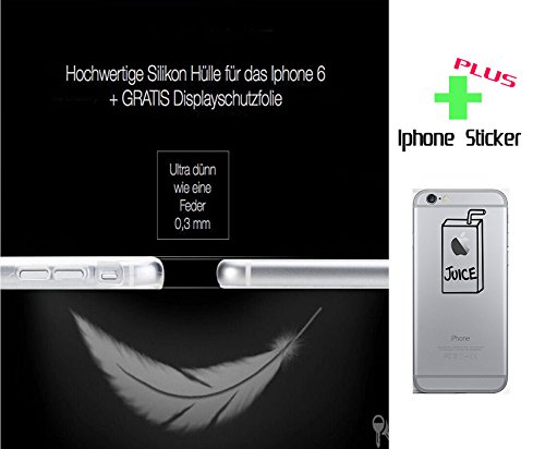 Macbook pro Air Iphone Apple Juice Apfelsaft Sticker Aufkleber Decal (Iphone Juice Sticker+Hülle 6/6s+Displayschutz, Neutral)