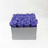 ETERNAL ROSES, konservierte Rosen XL, Purple Geschenkbox weiß