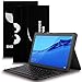 Produktbild IVSO Tastatur Hülle für Huawei MediaPad T5 10, [QWERTZ Deutsches], Ultradünn Ständer Schutzhülle mit magnetisch abnehmbar Wireless Tastatur für Huawei MediaPad T5 10 10.1 Zoll 2018, Soot Eye