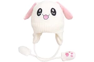 AOOPOO Berretto Invernale Caldo e Spesso in Peluche per Bambini da 1 a 10 Anni, Cappello Ricamato a Maglia con Orecchie Che muovono l'airbag